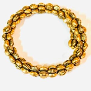 ALEX AND ANI GROOVE RETIRED VINTAGE 66 WRAP Gold Beaded Bracelet WRAP